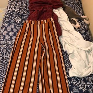 Flowy vertical stripe pants